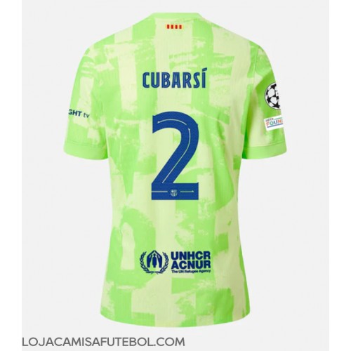 Camisa de Futebol Barcelona Pau Cubarsi #2 Equipamento Alternativo 2024-25 Manga Curta